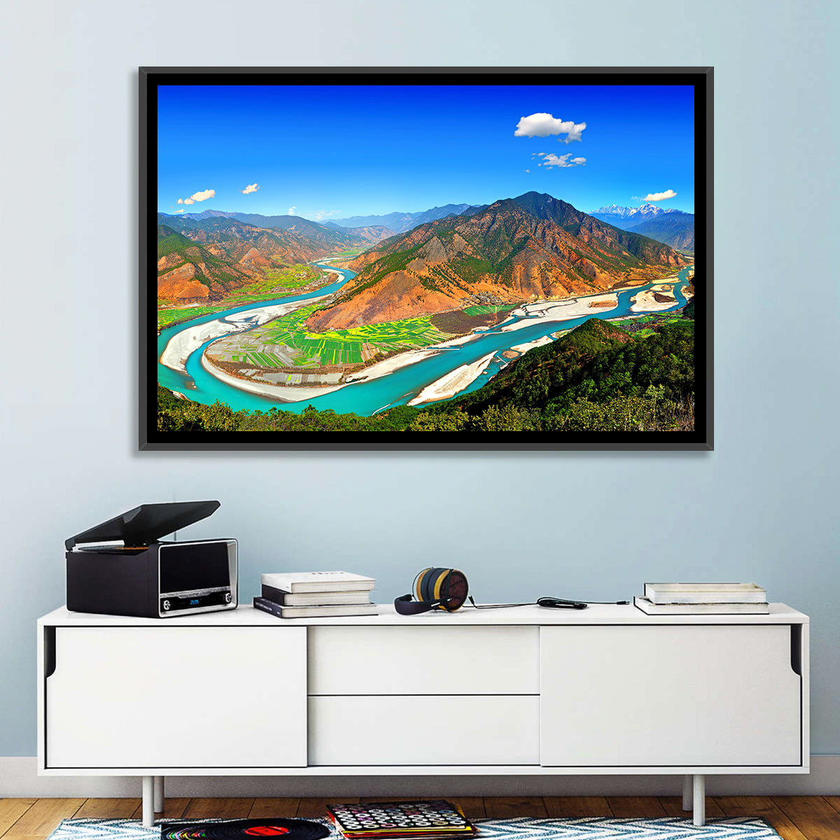First Bend of the Yangtze, Lijiang Wall Art in a room, landscape