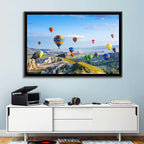 Cappadocia Hot Air Balloons Over Rock Valleys Wall Art