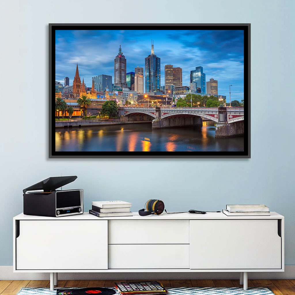 Melbourne Blue Hour Skyline Wall Art