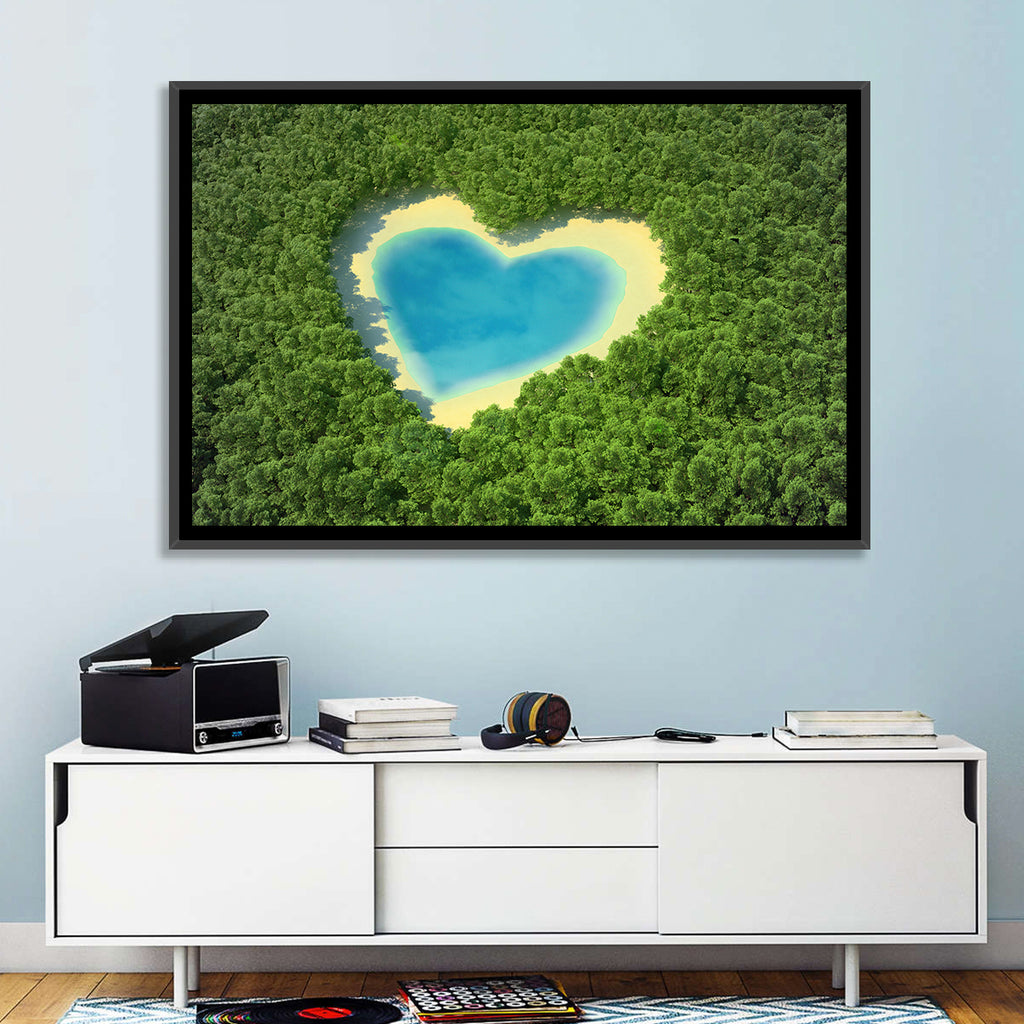 Heart-shaped Pond Aerial View Wall Art