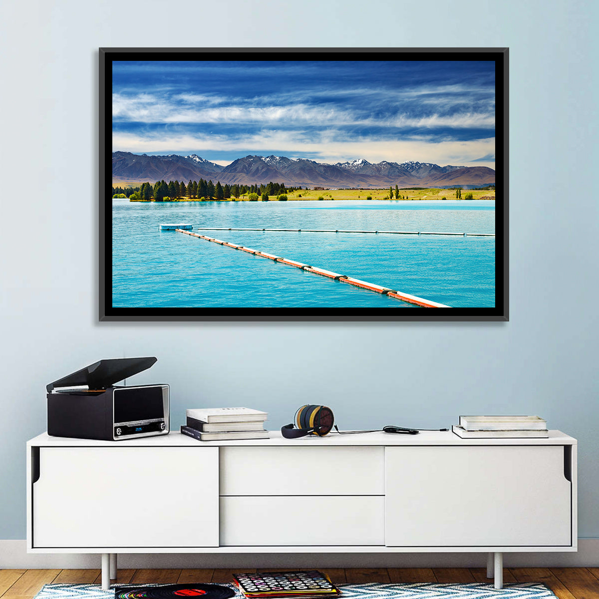 Lake Ruataniwha Landscape Wall Art in a room, landscape