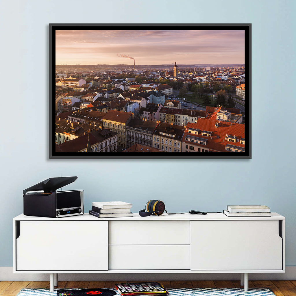 Red Tiled Rooftops at Golden Hour Wall Art