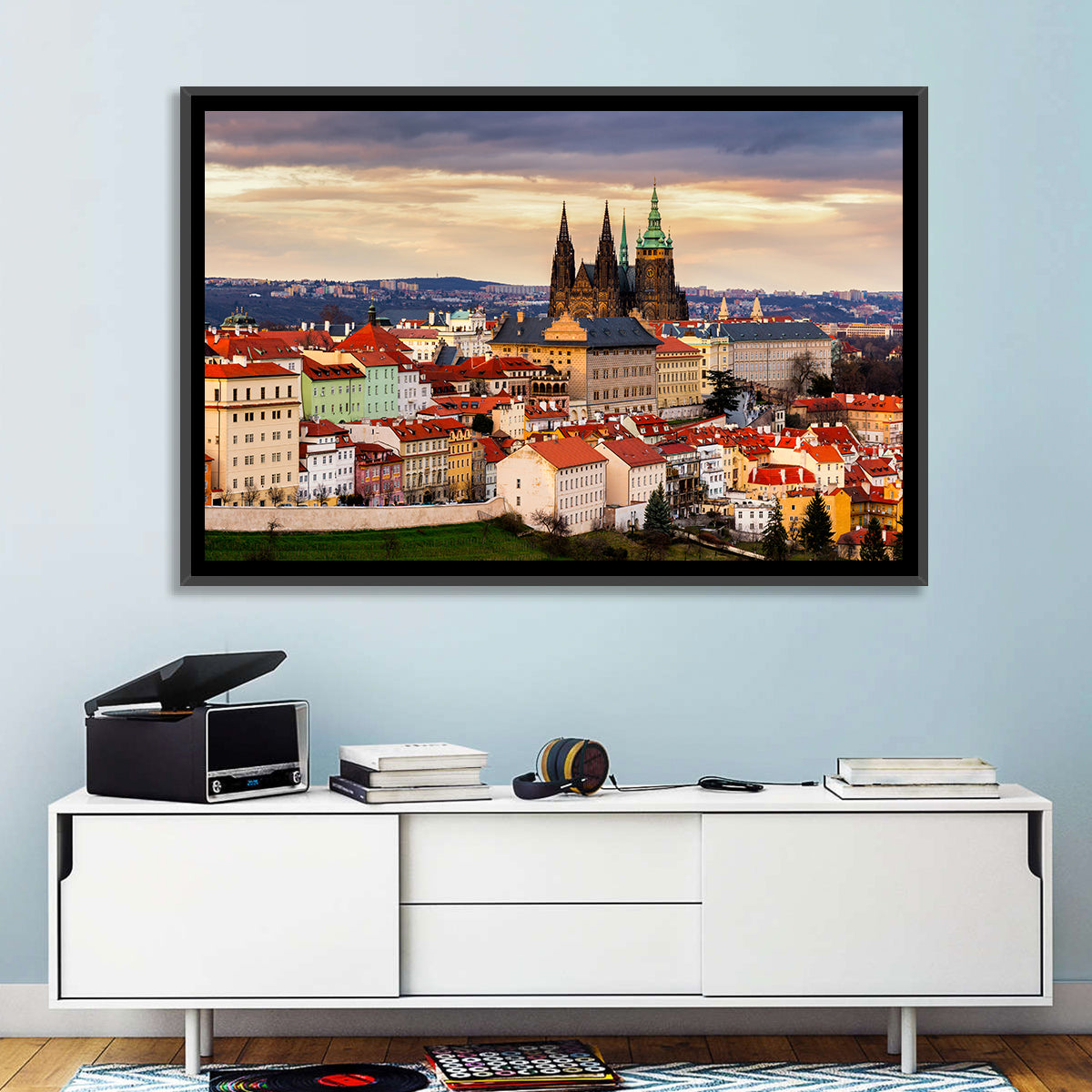 St Vitus Cathedral Prague Wall Art in a room, landscape