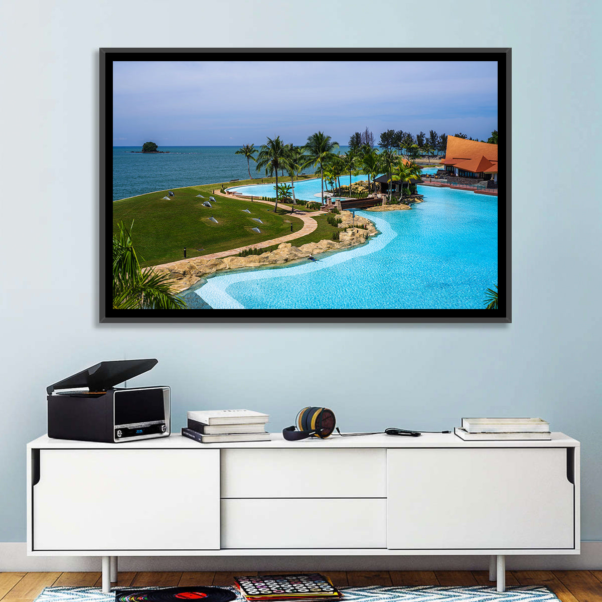 Tiered Resort Pool Horizon Wall Art