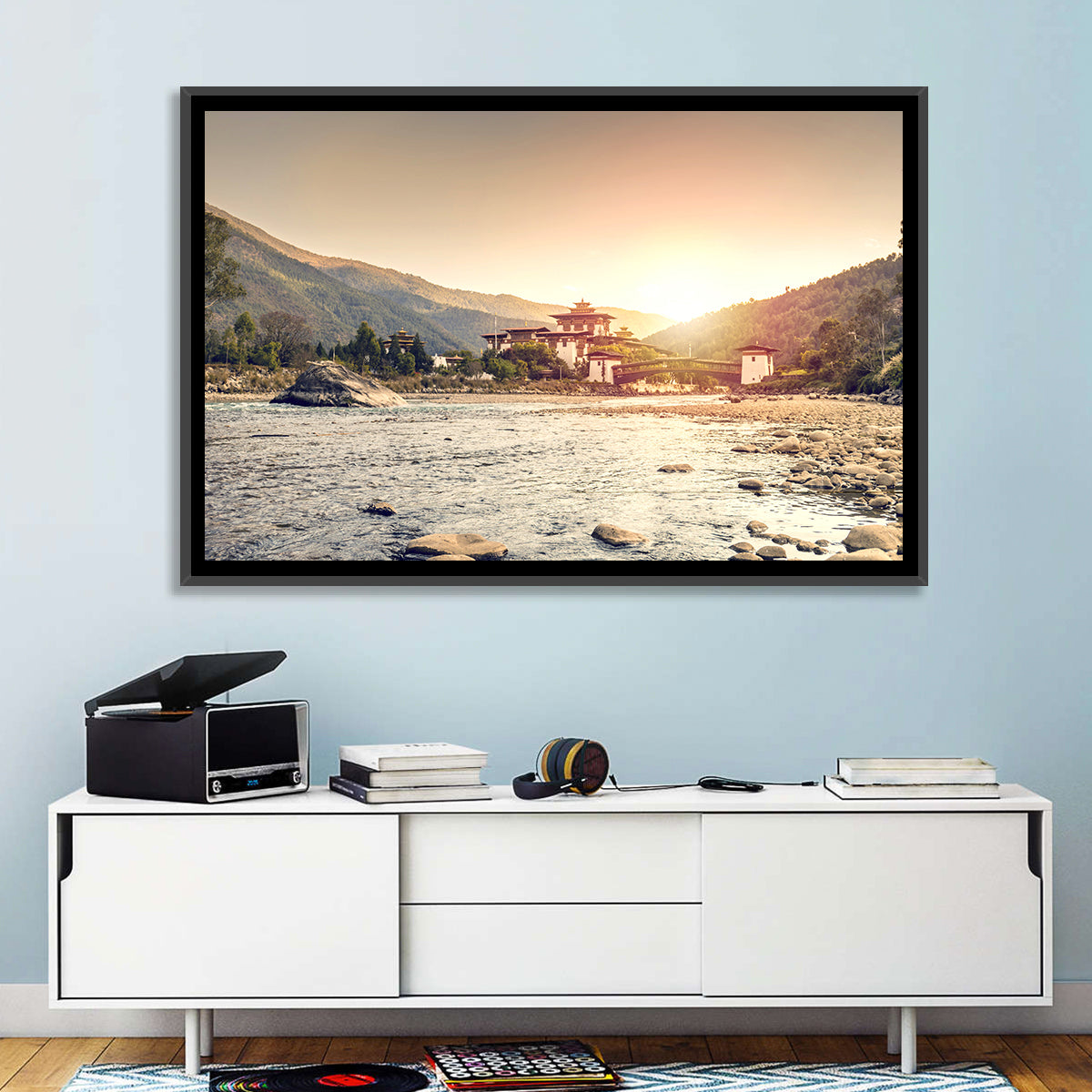 Punakha Dzong at Golden Hour Wall Art