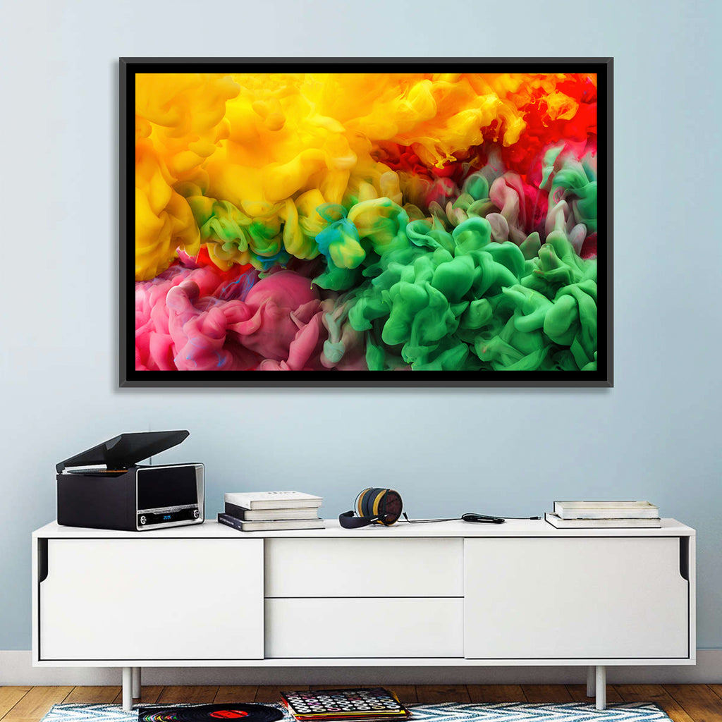 Vibrant Underwater Ink Cloud Abstract Wall Art