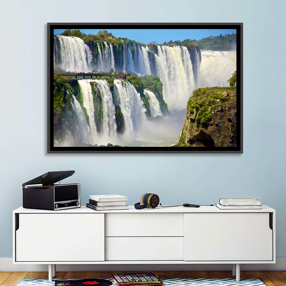 Iguazu Falls Observation Walkway Wall Art in a room, landscape
