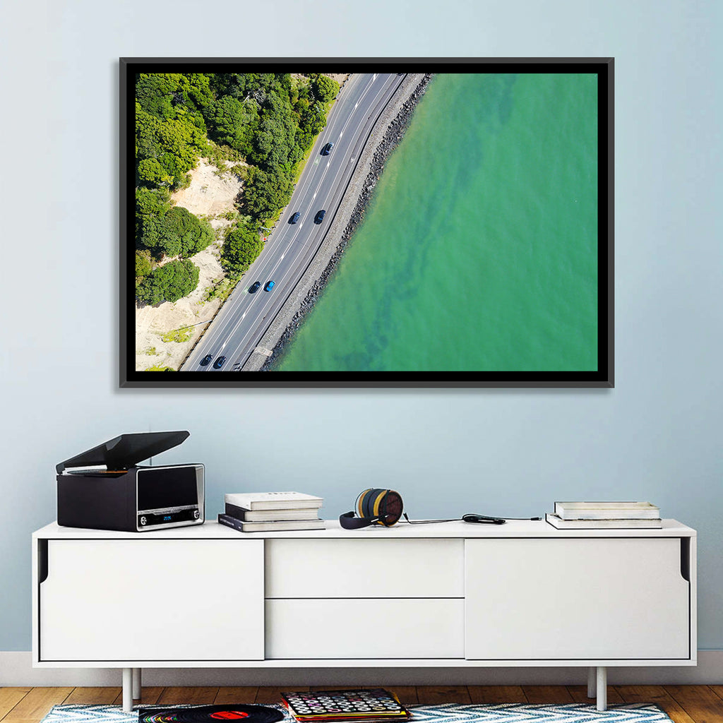 Auckland Coastal Highway Aerial View Wall Art
