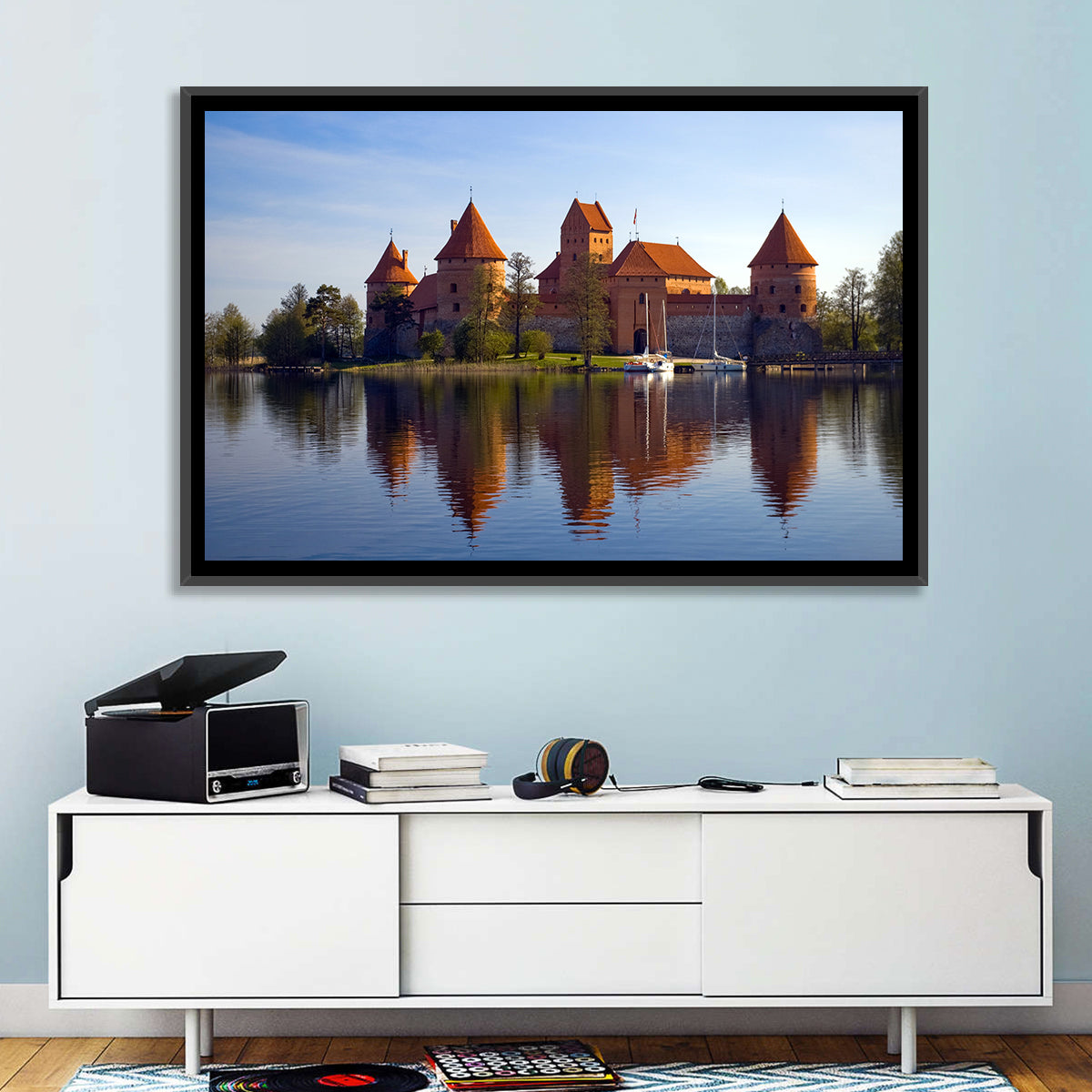 Trakai Island Castle Wall Art in a room, landscape
