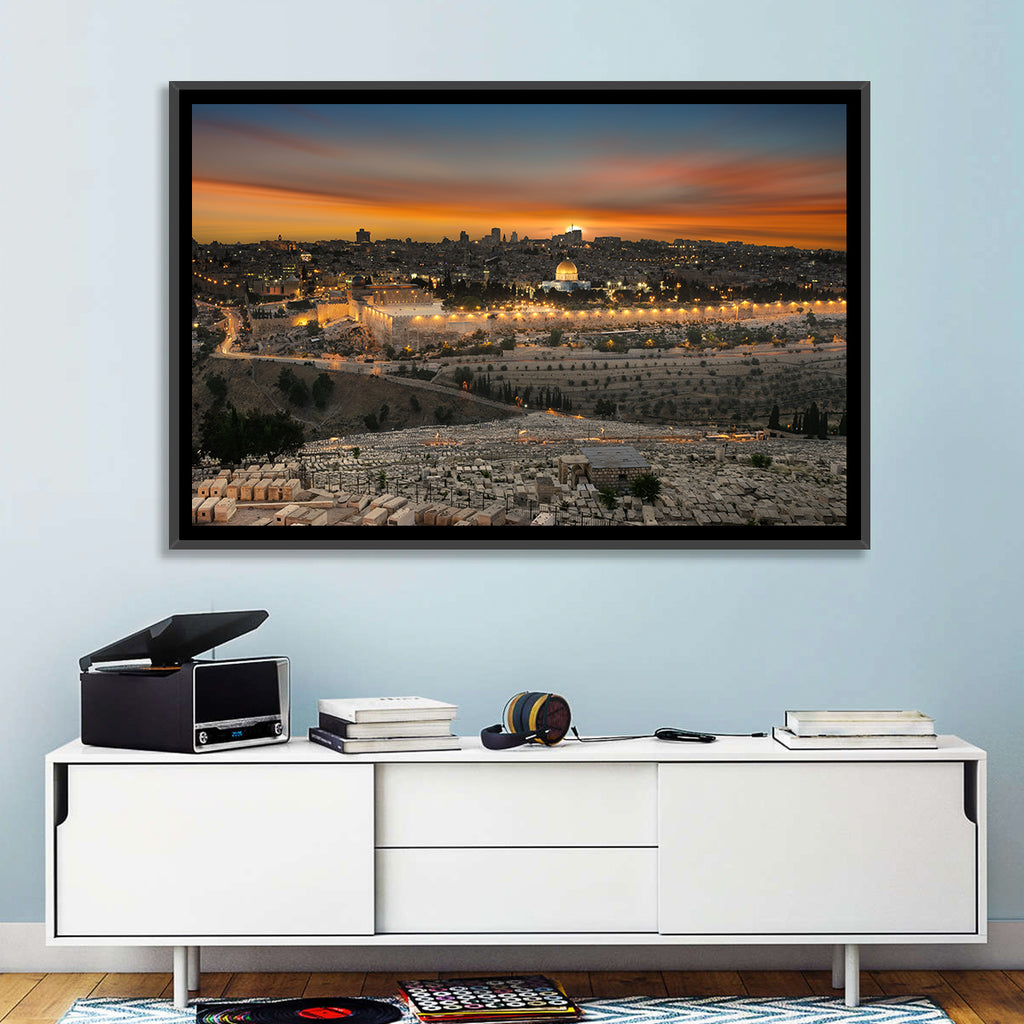 Jerusalem Sunset Over Temple Mount Wall Art