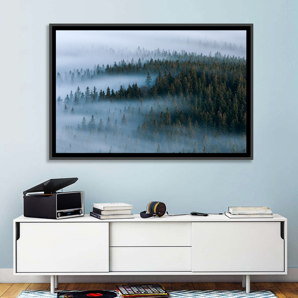 Morning Mist Over Pine Valley Wall Art