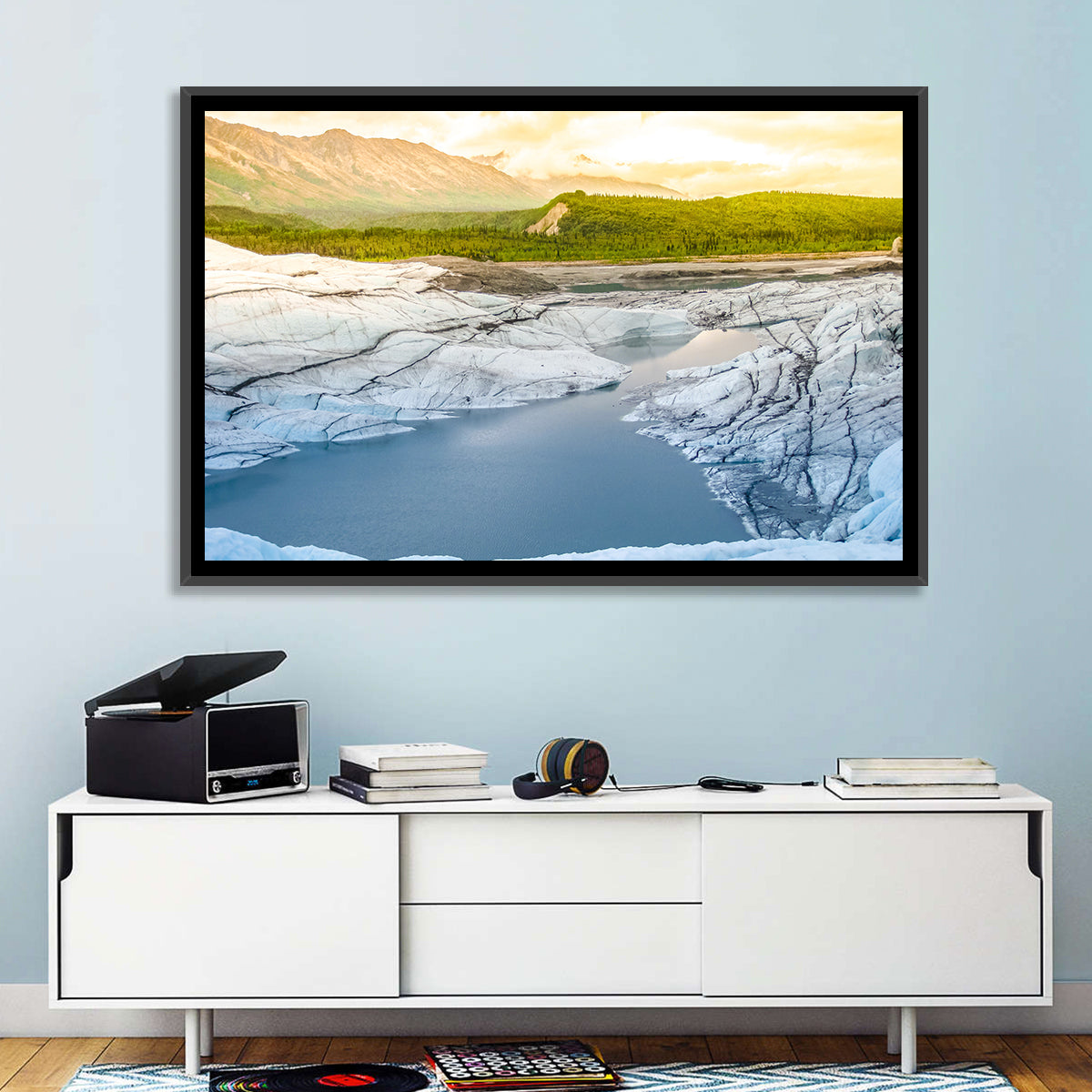 Matanuska Glacier at Sunset Wall Art in a room, landscape