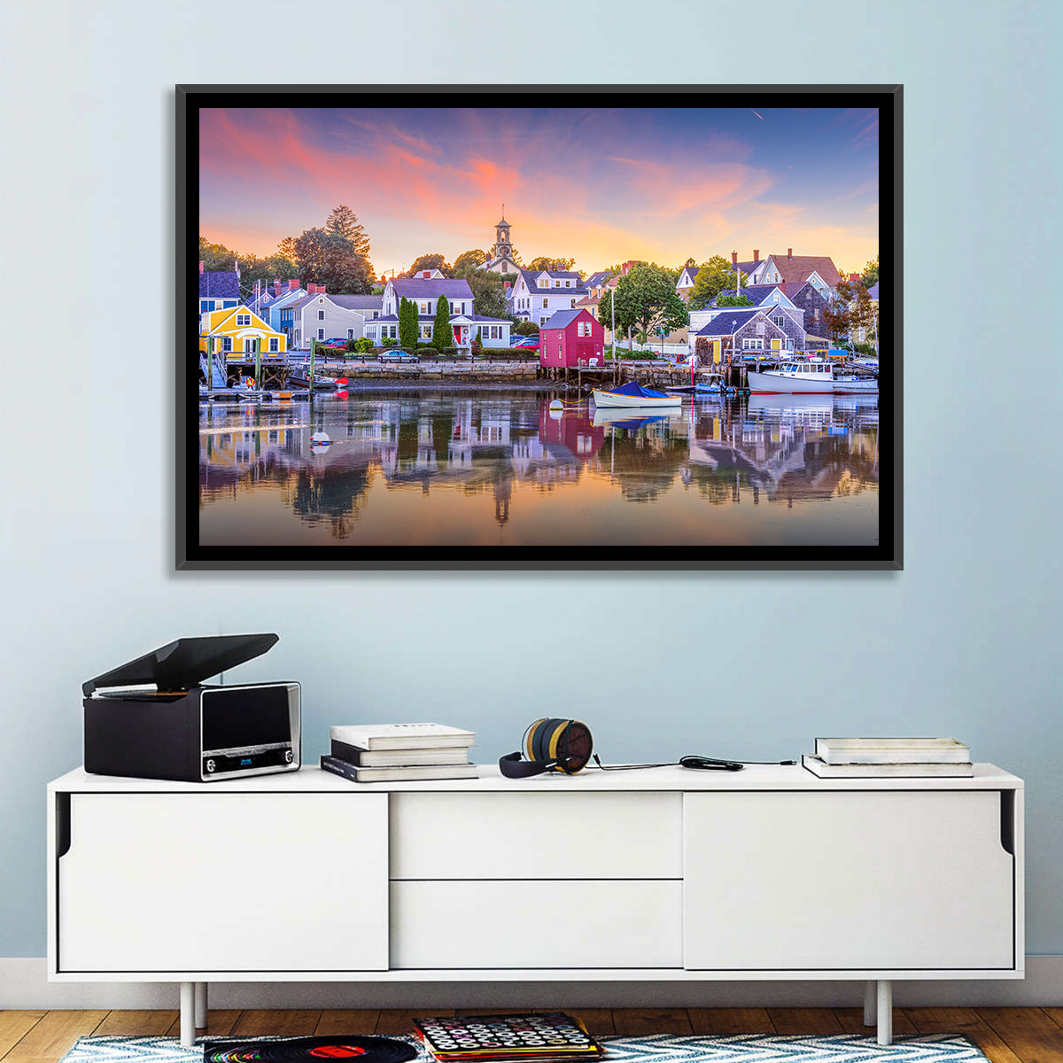 Rockport Harbor Motif Number 1 Wall Art in a room, landscape