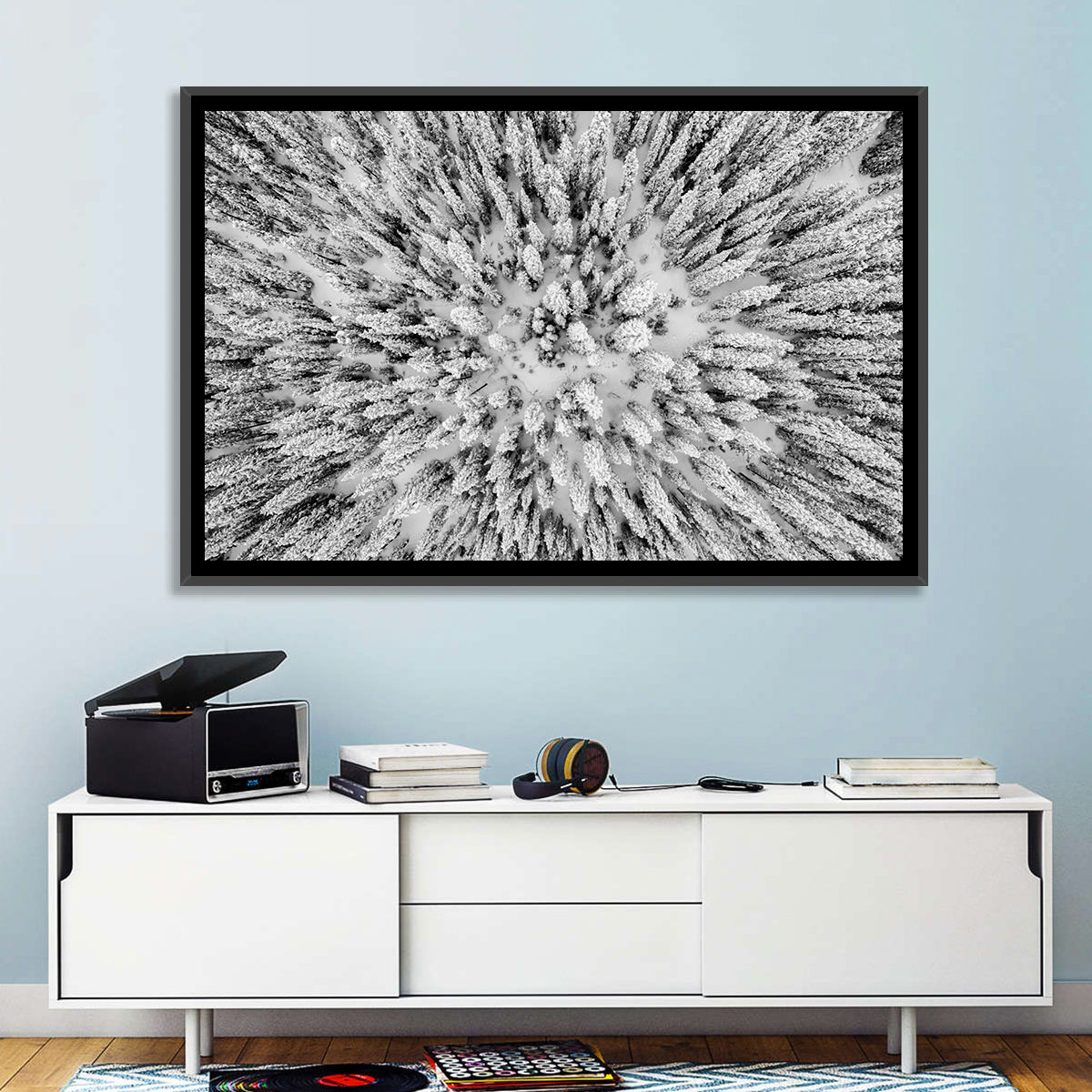 Snowy Aerial Forest Wall Art