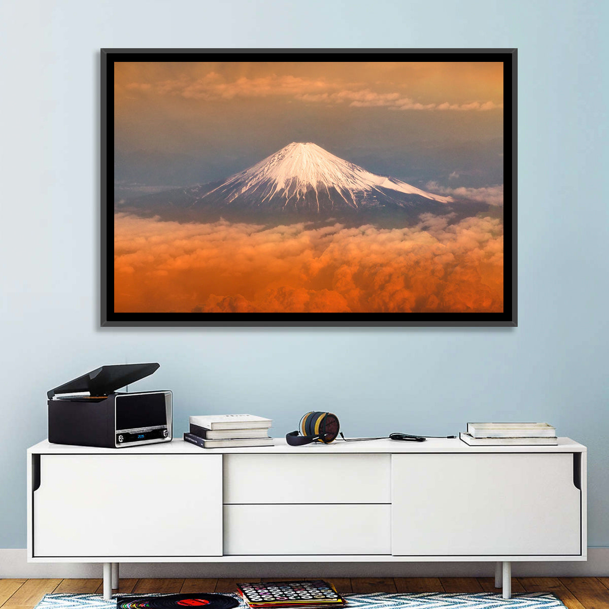 Snow-capped Mount Fuji at Sunset Wall Art
