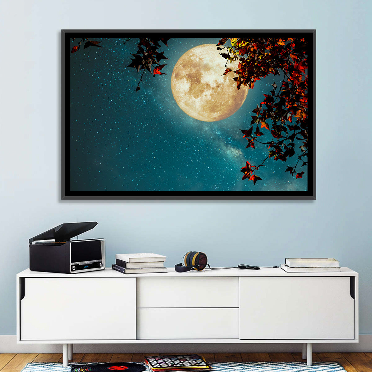 Autumn Moon with Milky Way Wall Art