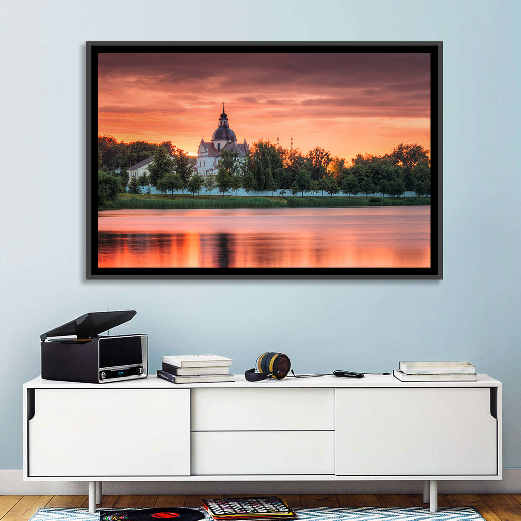 Corpus Christi Church Sunset Reflection Wall Art