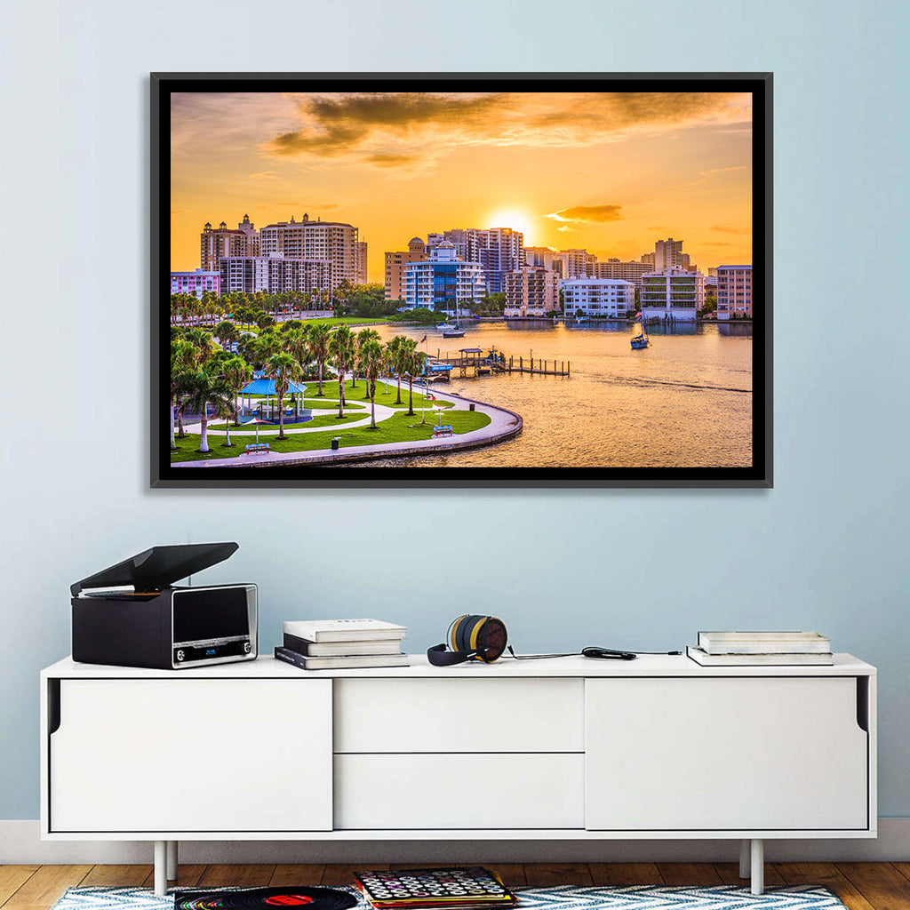 Sarasota Bayfront Sunset Skyline Wall Art