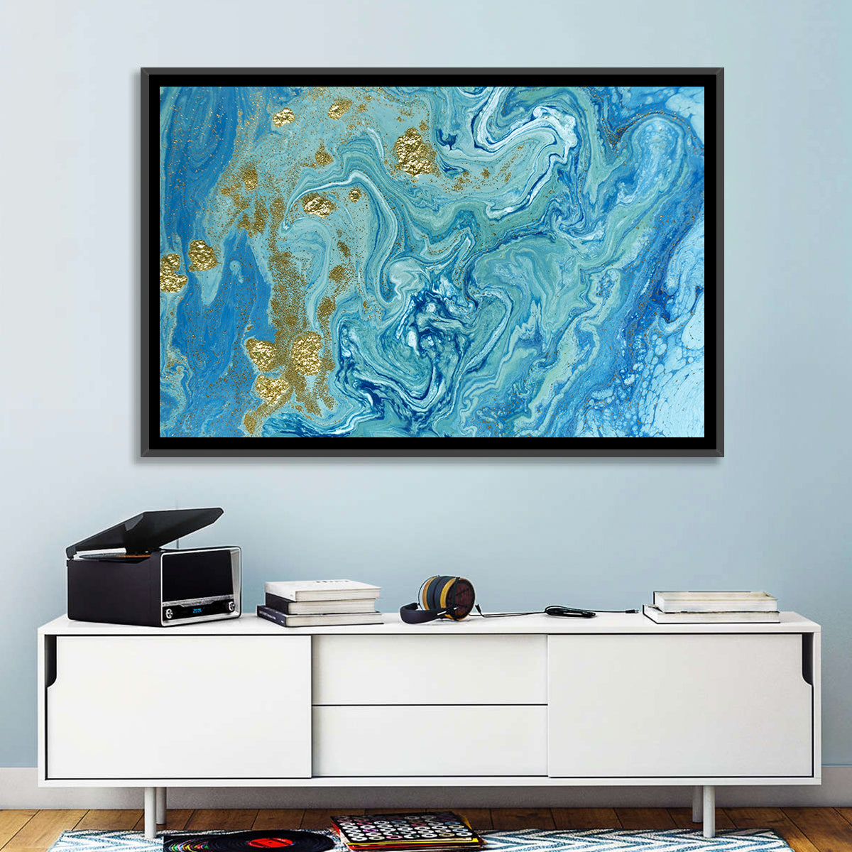 Blue Marble Streams Wall Art