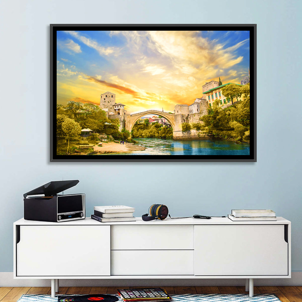 Stari Most at Sunset Wall Art