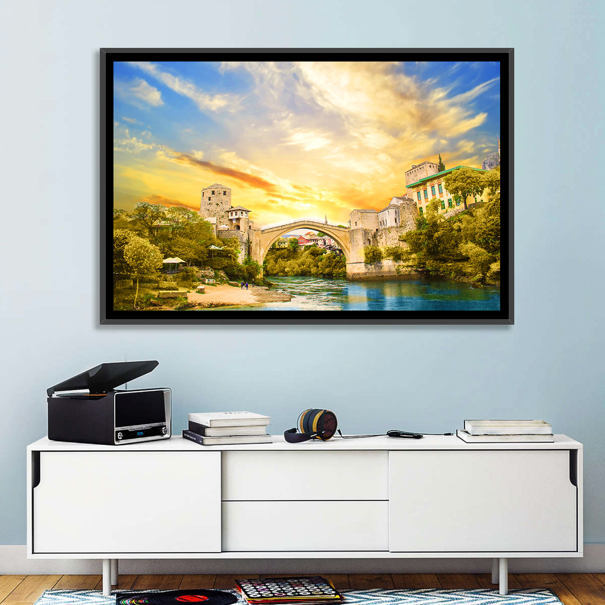 Stari Most at Sunset Wall Art