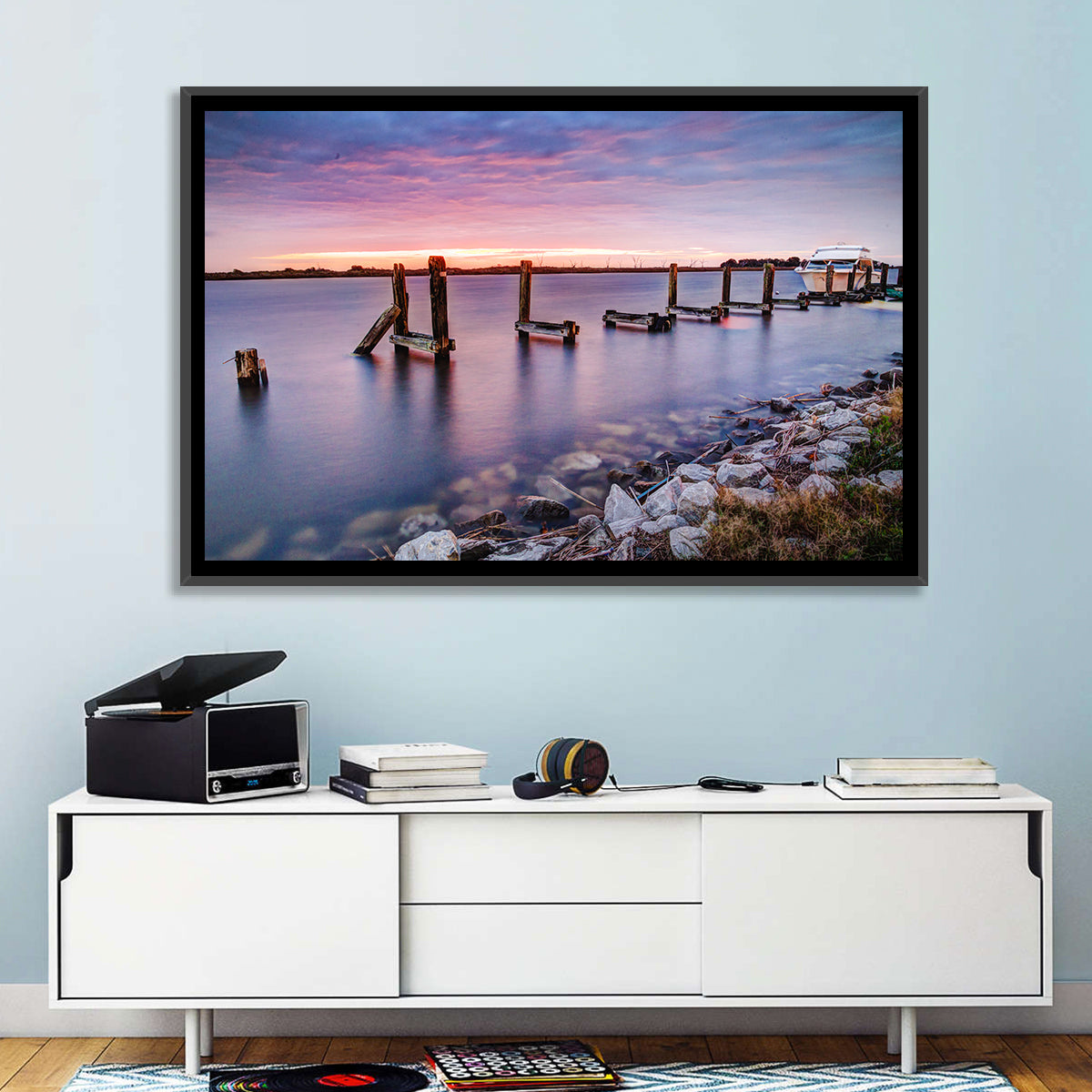 Bayou Lafourche Dock Sunrise Wall Art