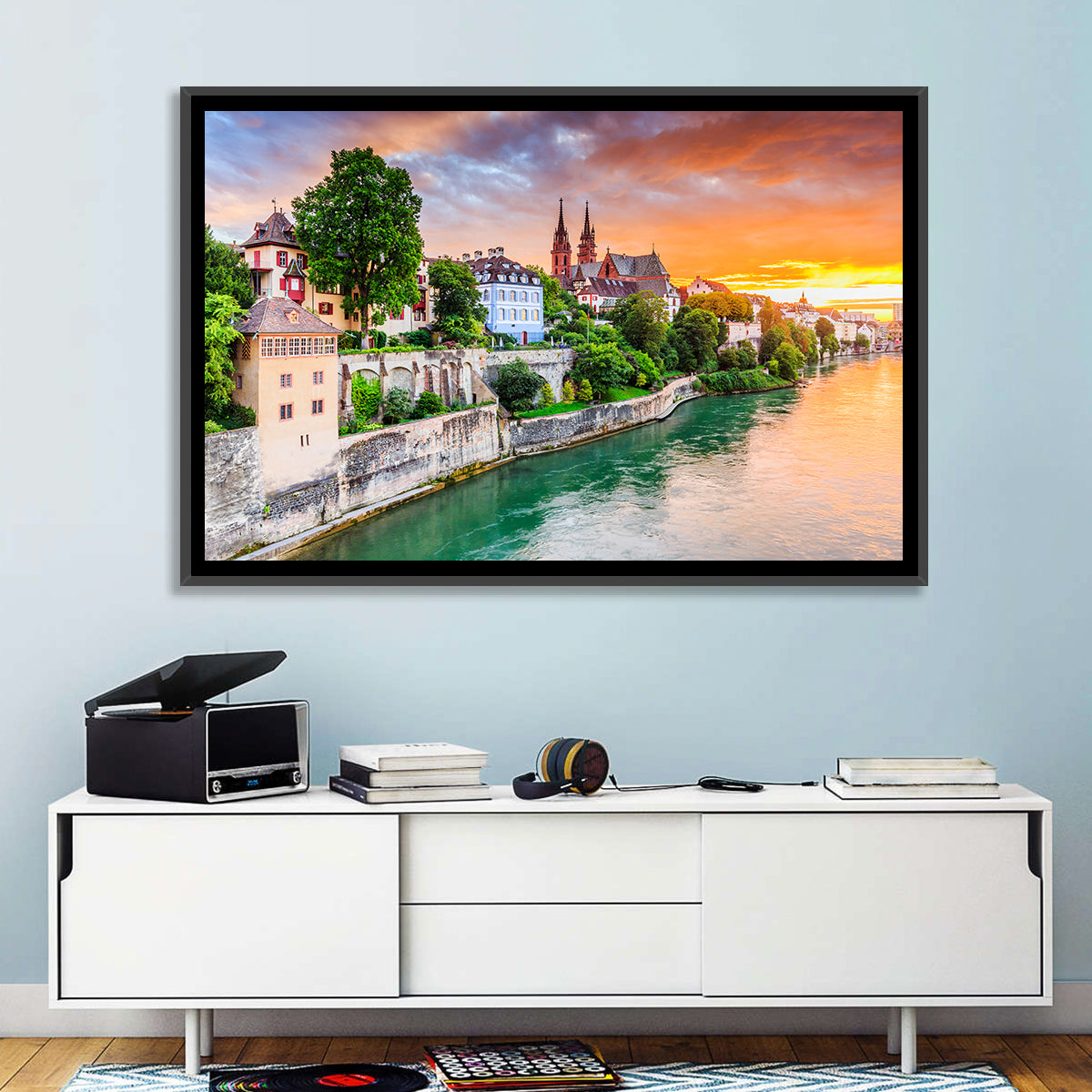 Basel Old Town at Sunset Wall Art