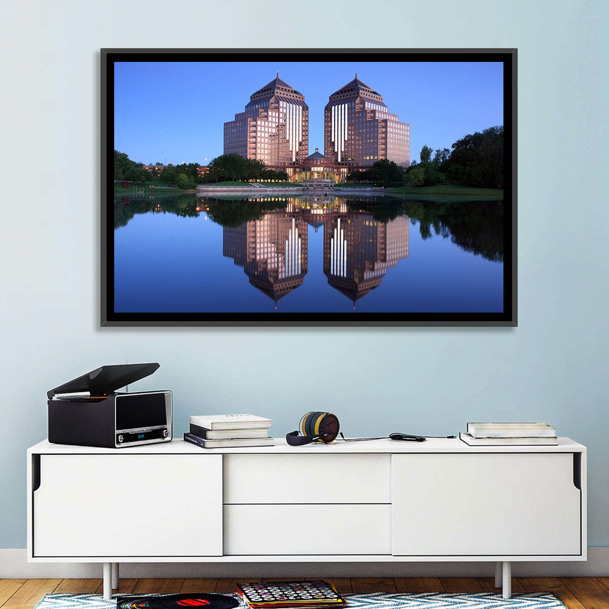 Carlson Towers at Dusk Wall Art in a room, landscape