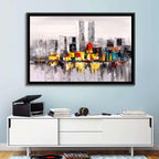 Abstract Skyline with Water Reflection Wall Art