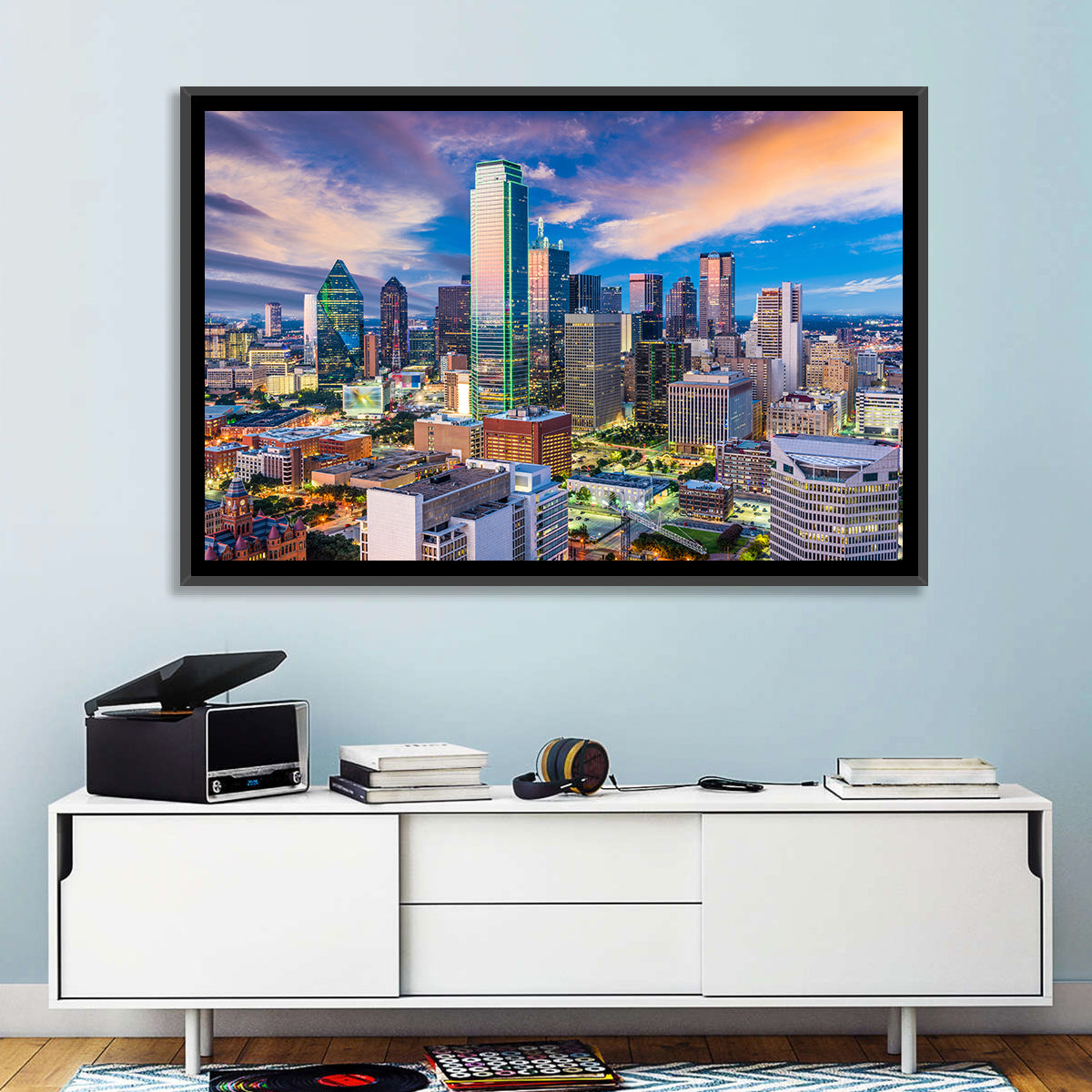 Dallas Twilight Skyline Wall Art