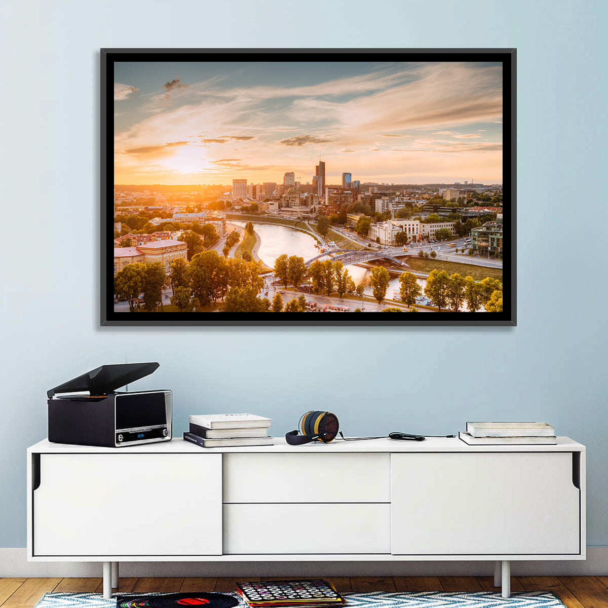 Vilnius Skyline at Golden Hour Wall Art