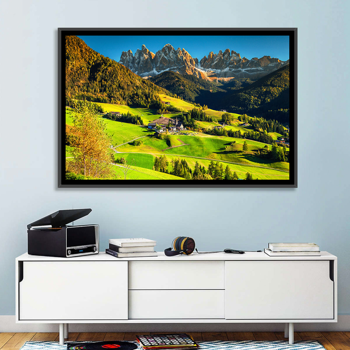 Santa Maddalena, Val Di Funes Wall Art in a room, landscape