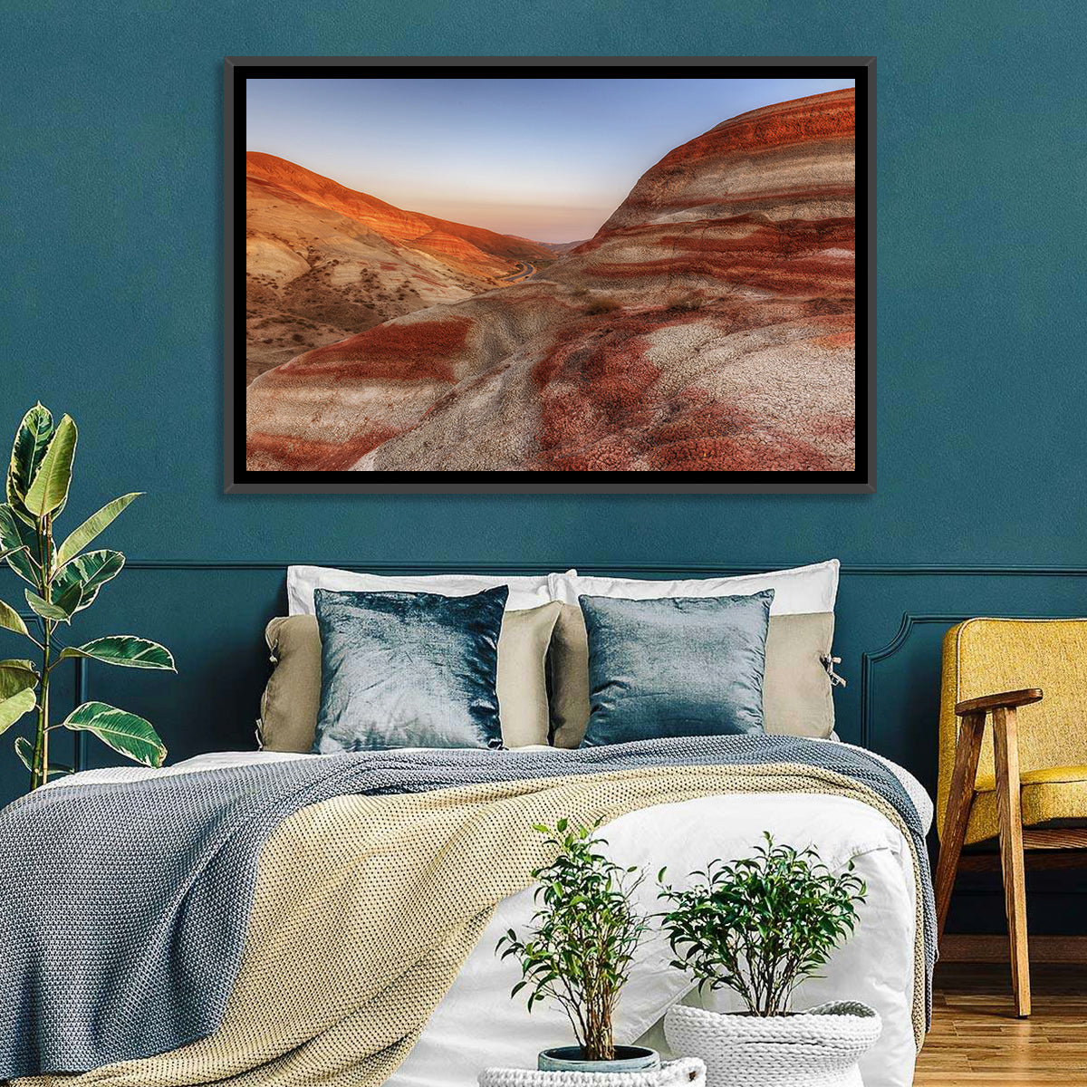 Khizi Candy Cane Mountains Wall Art in a room, landscape