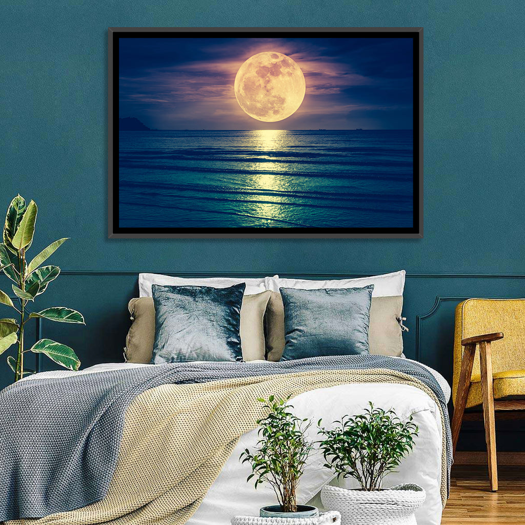 Supermoon Over Calm Sea Wall Art