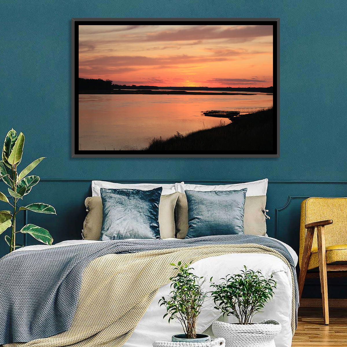 Missouri River Sunset at Dusk Wall Art