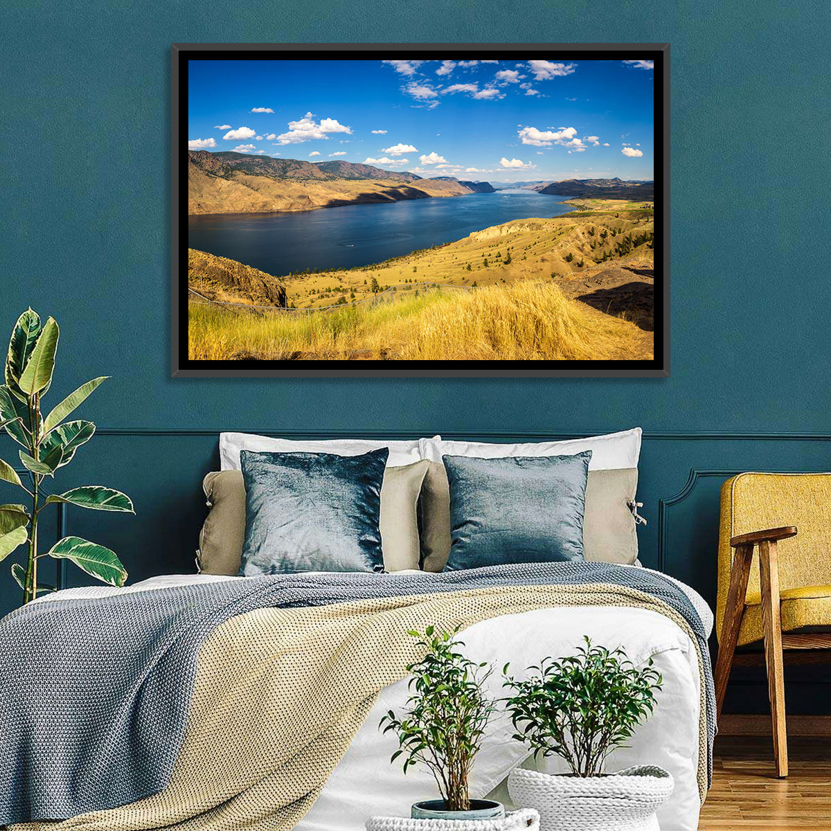 Golden Grass at Kamloops Lake Wall Art