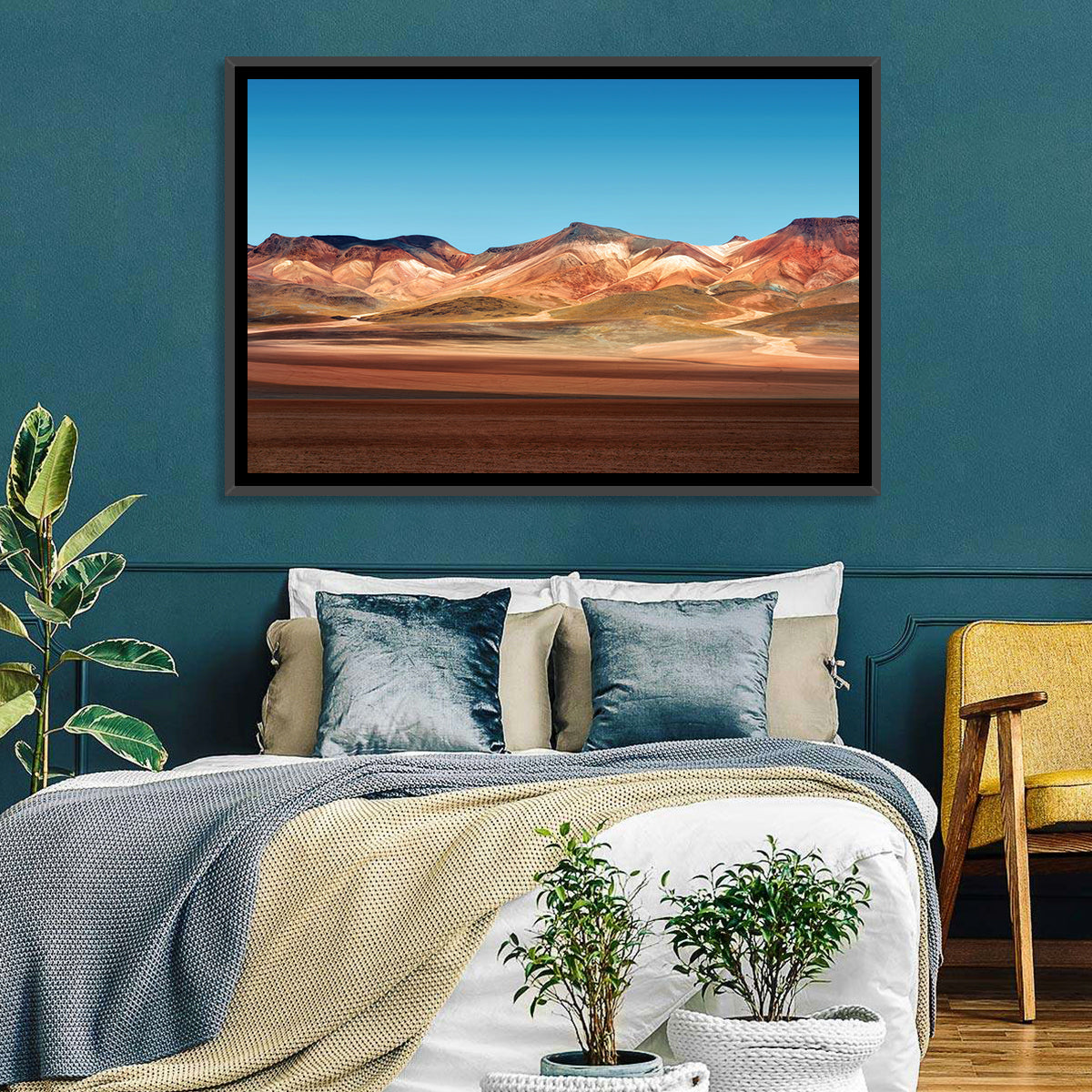 Atacama Desert Ridges Wall Art in a room, landscape