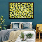 Yellow Chrysanthemum Bloom Pattern Wall Art