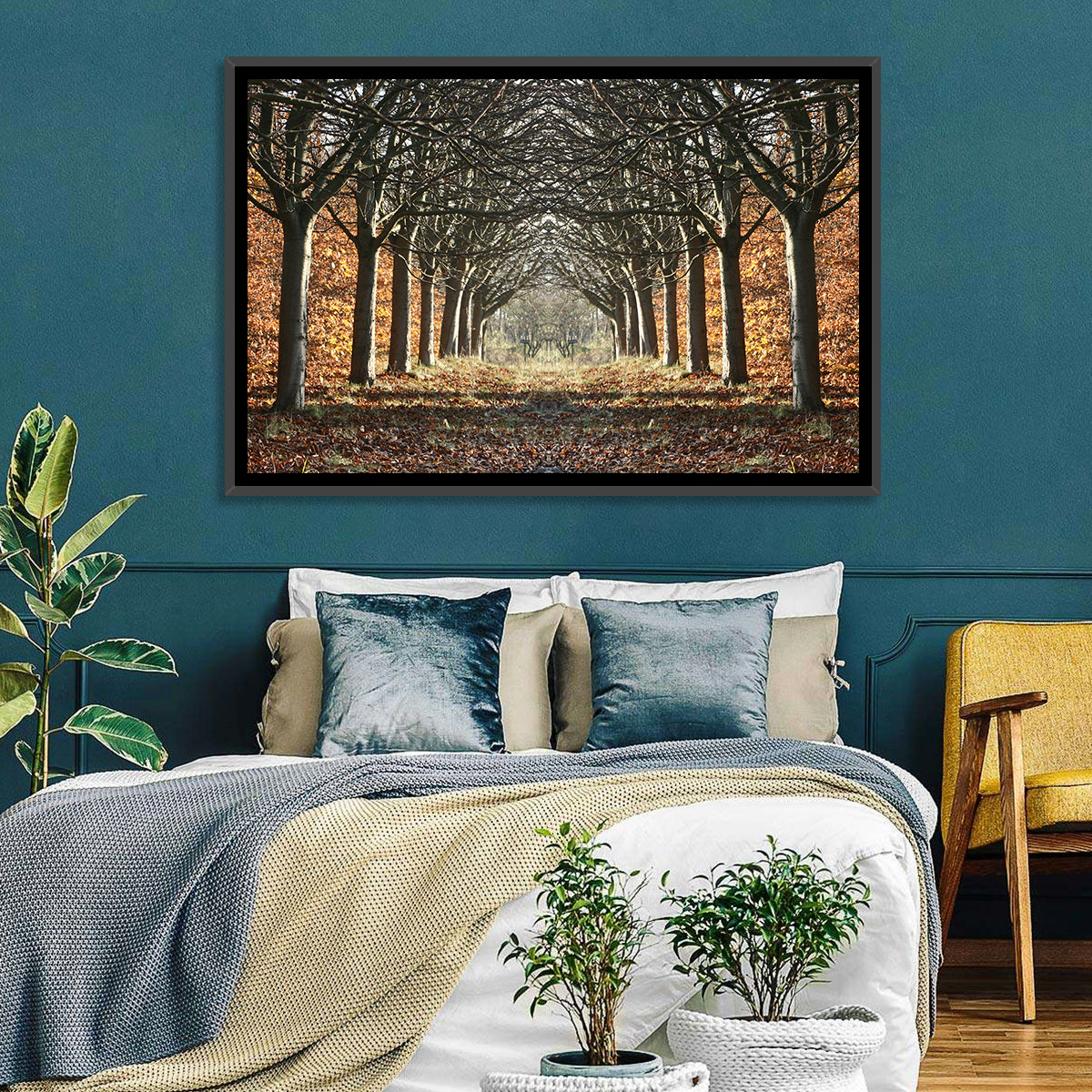 Danish Autumn Tree-lined Path Wall Art