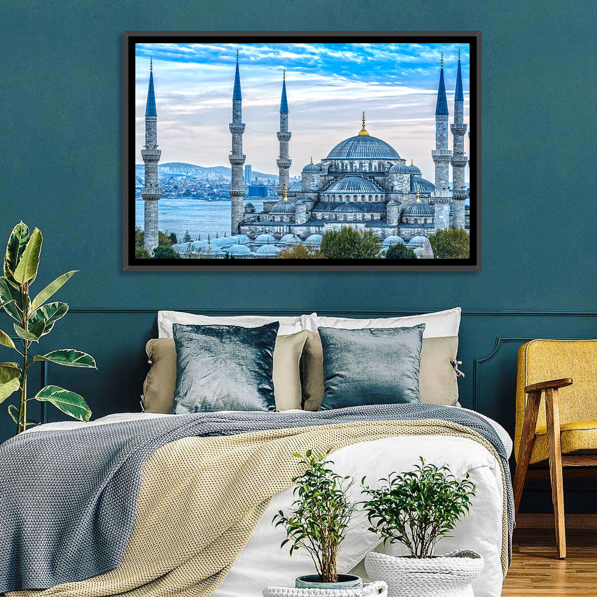 Cloudy Blue Mosque Wall Art