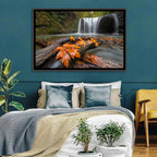 Clackamas Waterfall with Maple Leaf Wall Art