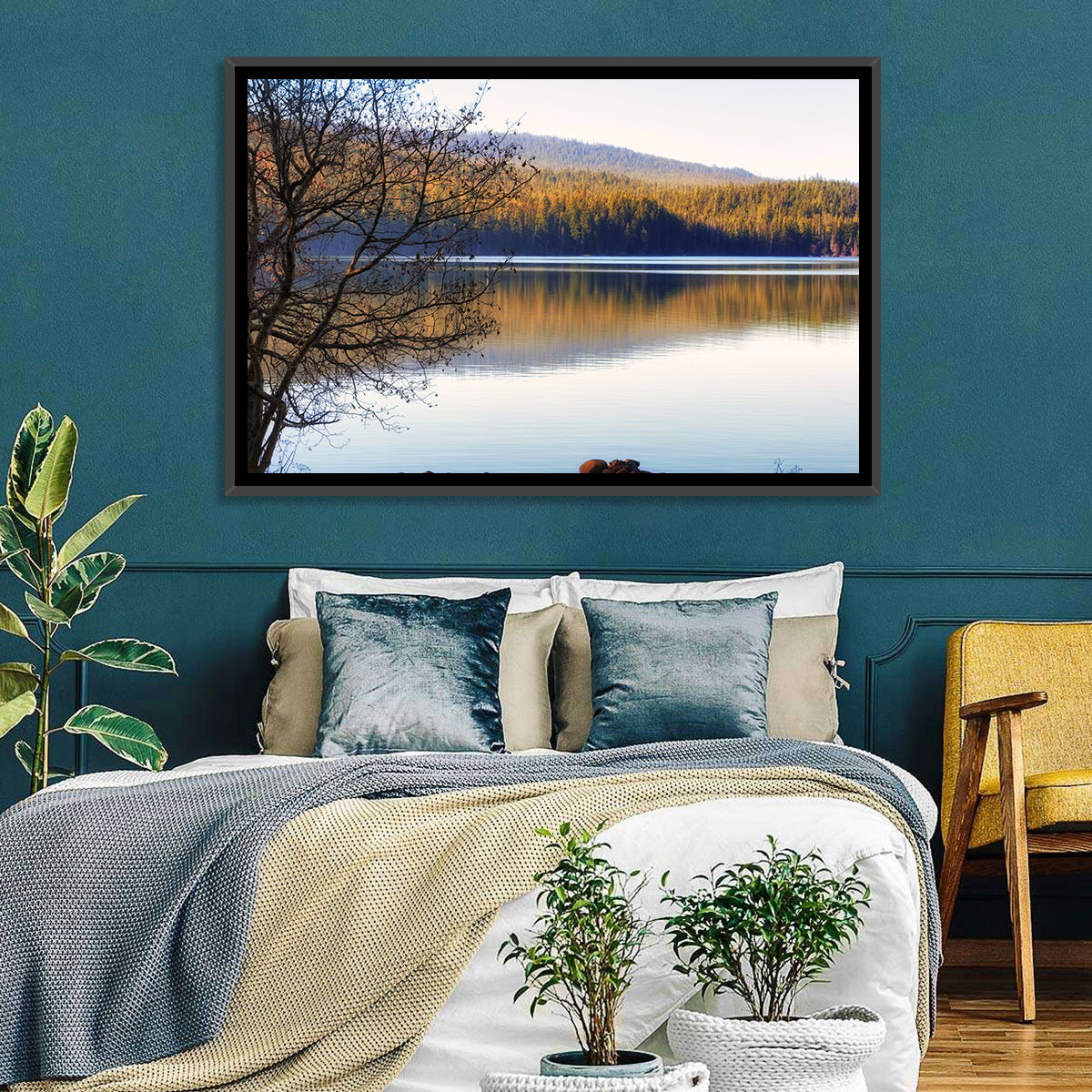 Dawn at Odell Lake Wall Art in a room, landscape