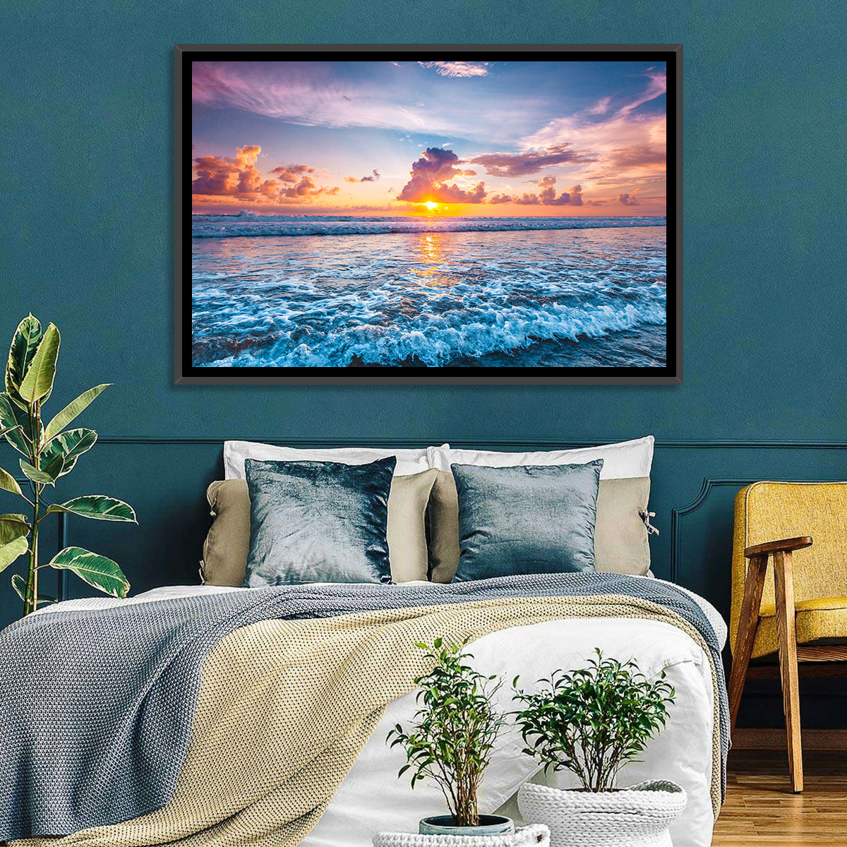 Splashing Ocean Wave Wall Art