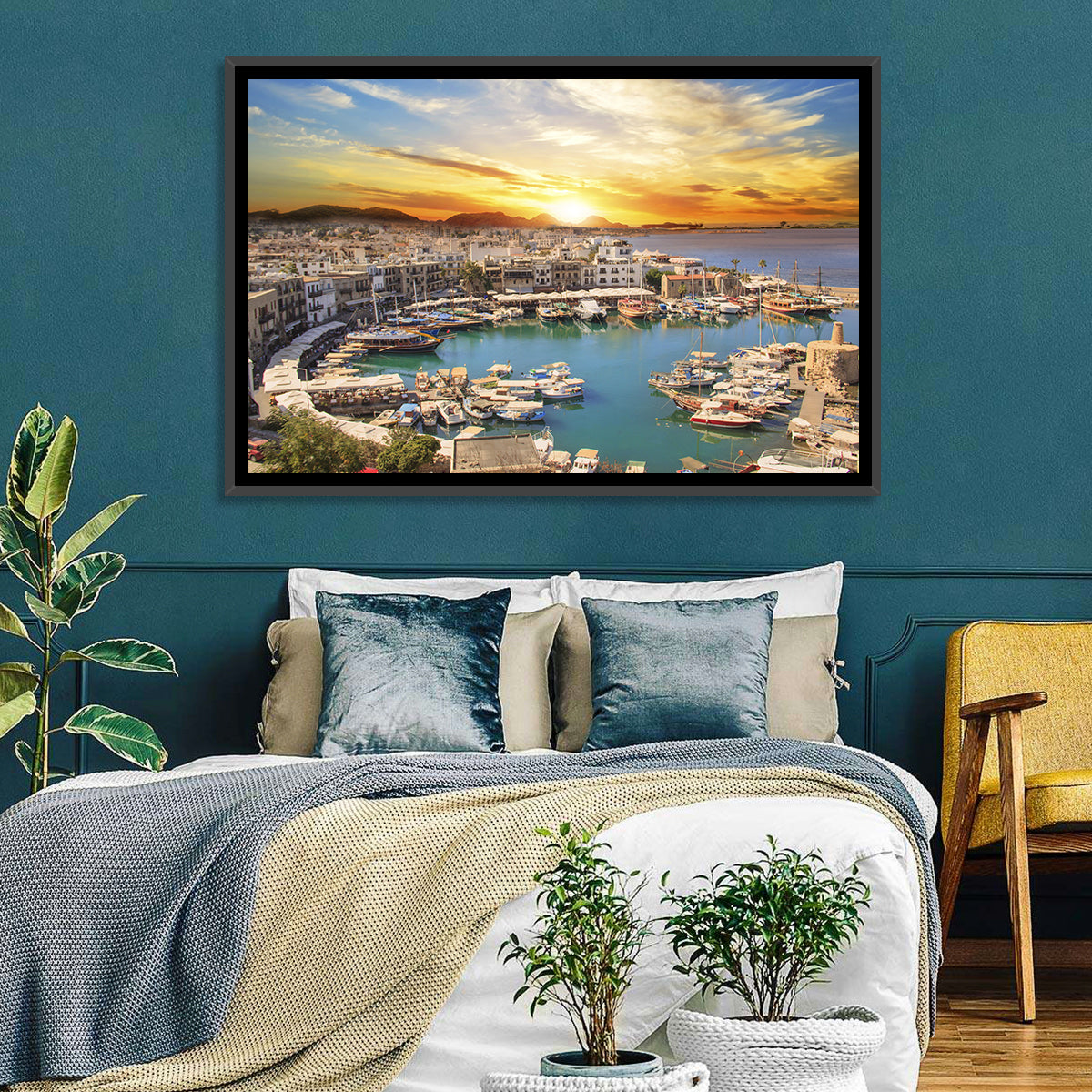 Kyrenia Harbour at Sunset Wall Art