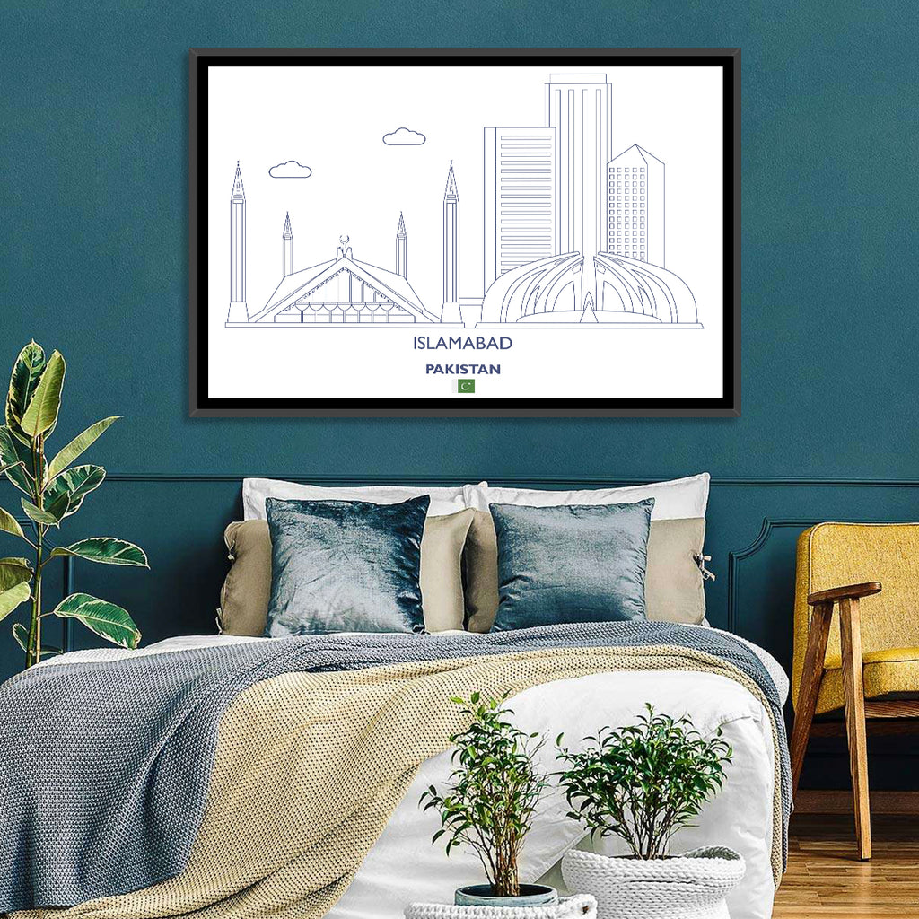 Islamabad Skyline Line Wall Art
