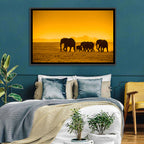 Elephant Family Silhouette Wall Art