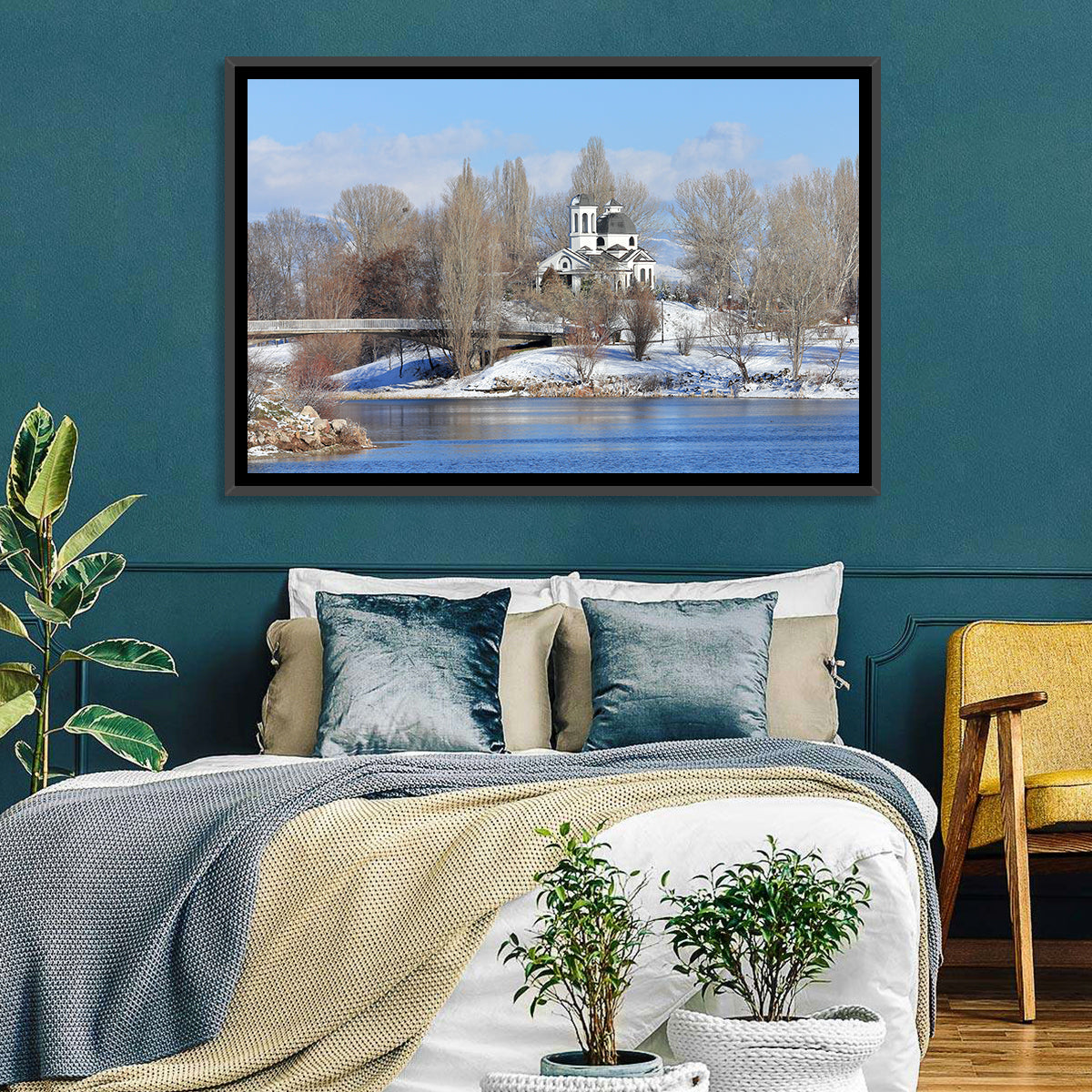 St Naum Ohridski Church by Lake Wall Art