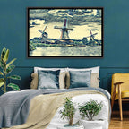 Three Vintage Windmills Wall Art