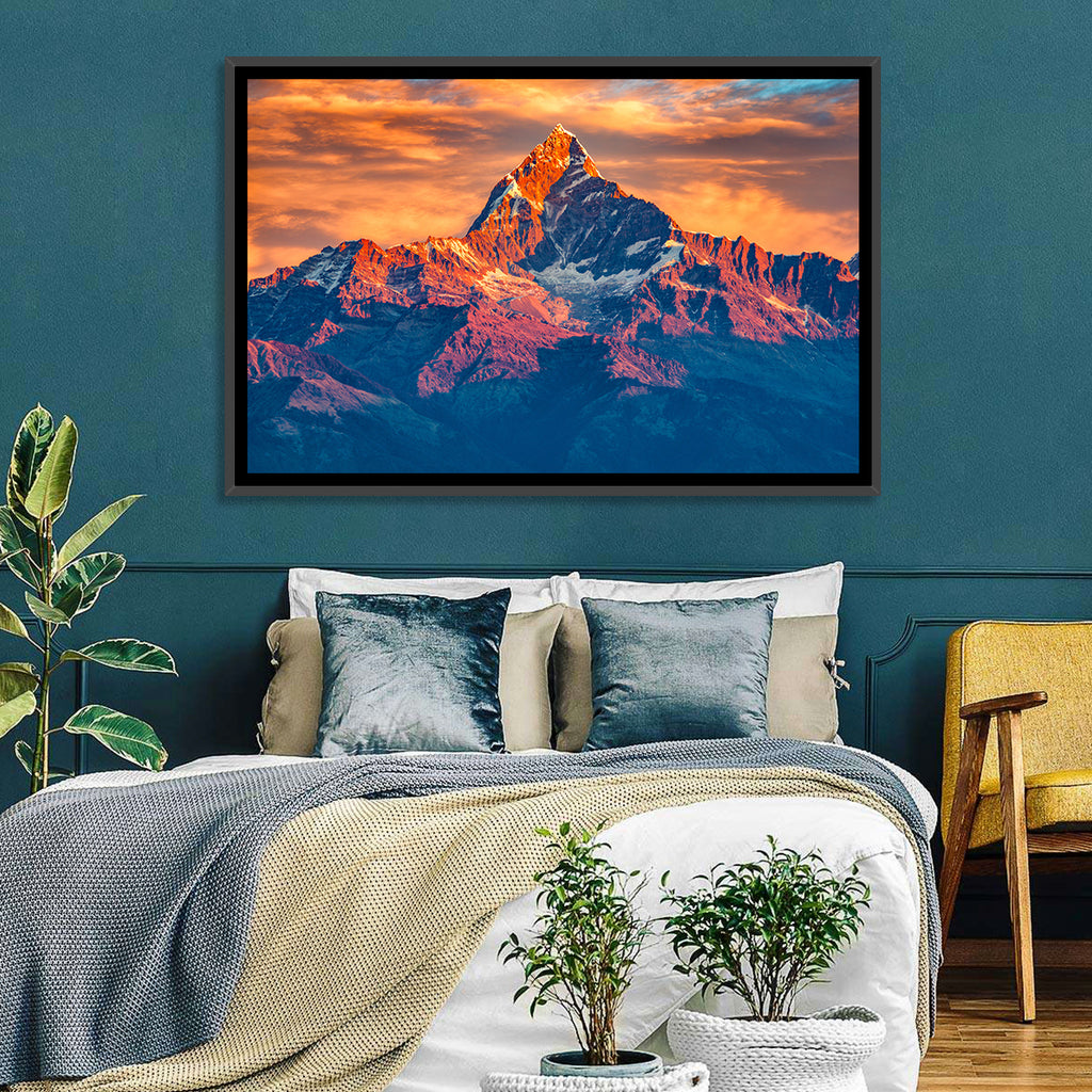 Machhapuchhre Sunrise Over Pokhara Wall Art