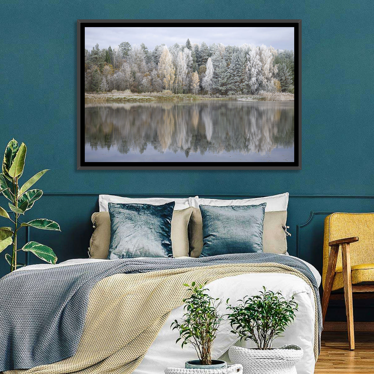 Pskov Region Forest Lake Wall Art in a room, landscape